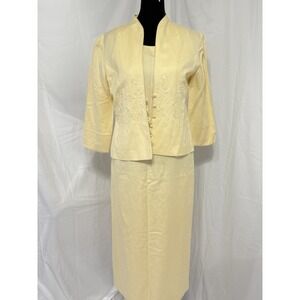 JESSICA HOWARD Embroidered 2 Pc‎ Wedding Church Jacket Dress Sz 4 Petite